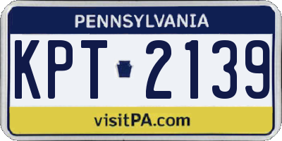 PA license plate KPT2139