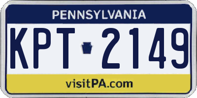 PA license plate KPT2149