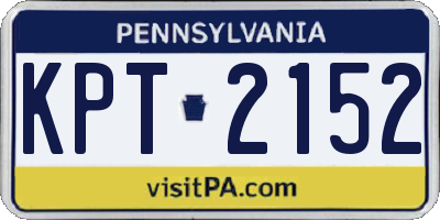 PA license plate KPT2152