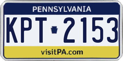 PA license plate KPT2153