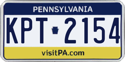 PA license plate KPT2154