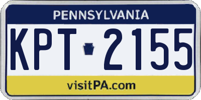 PA license plate KPT2155