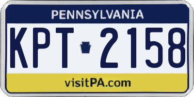 PA license plate KPT2158