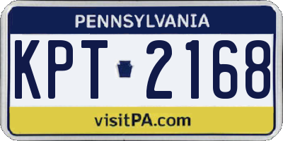 PA license plate KPT2168