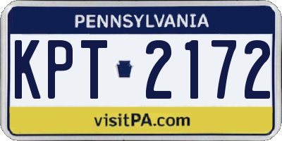 PA license plate KPT2172