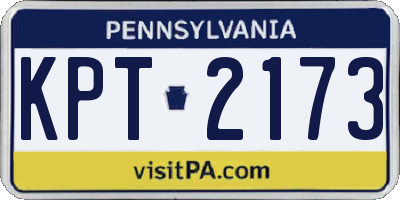 PA license plate KPT2173