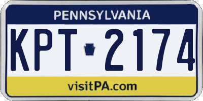 PA license plate KPT2174