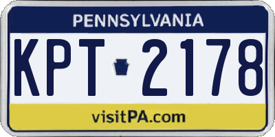 PA license plate KPT2178