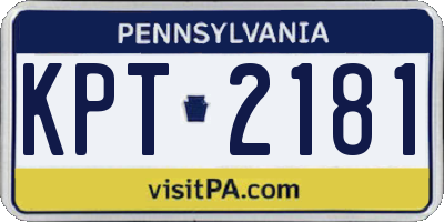 PA license plate KPT2181