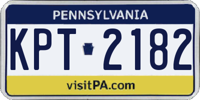 PA license plate KPT2182