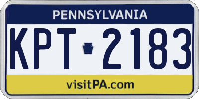 PA license plate KPT2183