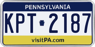 PA license plate KPT2187