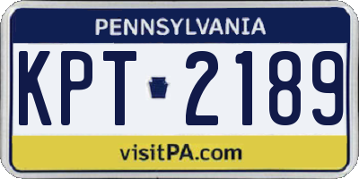 PA license plate KPT2189