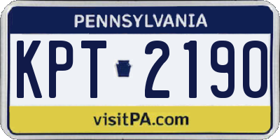 PA license plate KPT2190