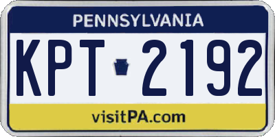 PA license plate KPT2192