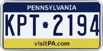 PA license plate KPT2194
