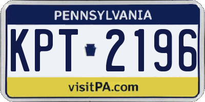 PA license plate KPT2196