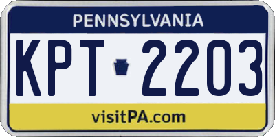 PA license plate KPT2203