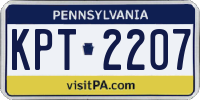 PA license plate KPT2207