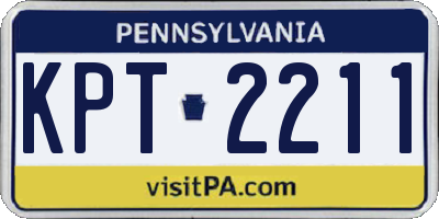 PA license plate KPT2211
