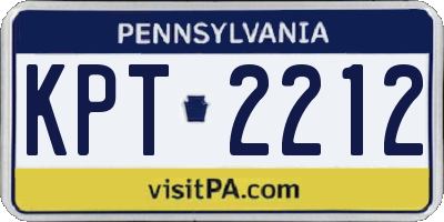 PA license plate KPT2212