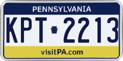 PA license plate KPT2213