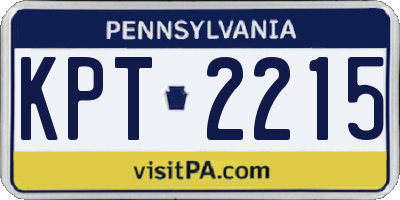 PA license plate KPT2215