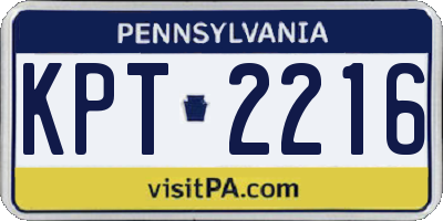 PA license plate KPT2216