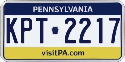 PA license plate KPT2217