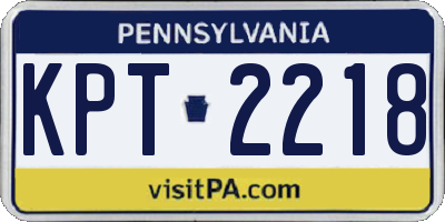 PA license plate KPT2218