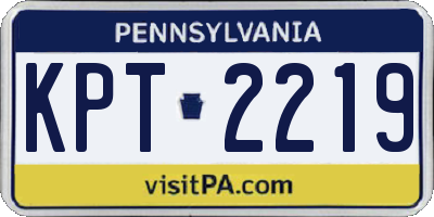 PA license plate KPT2219