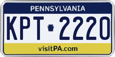 PA license plate KPT2220