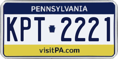 PA license plate KPT2221