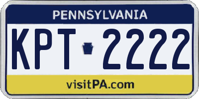 PA license plate KPT2222