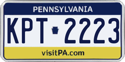 PA license plate KPT2223