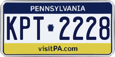 PA license plate KPT2228