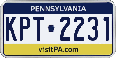 PA license plate KPT2231