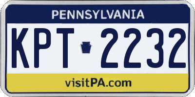 PA license plate KPT2232