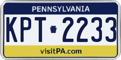 PA license plate KPT2233