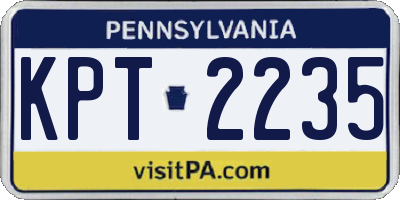 PA license plate KPT2235