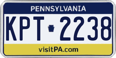 PA license plate KPT2238