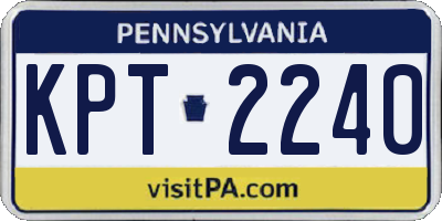 PA license plate KPT2240
