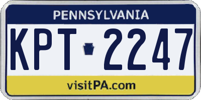 PA license plate KPT2247