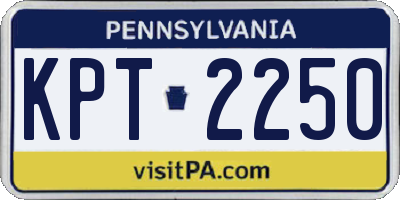 PA license plate KPT2250