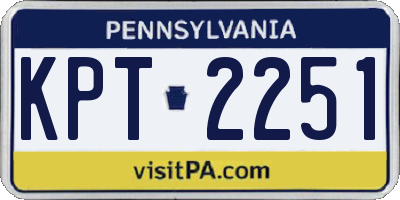 PA license plate KPT2251