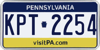 PA license plate KPT2254