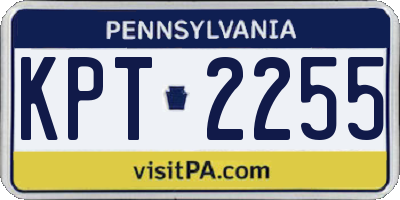 PA license plate KPT2255