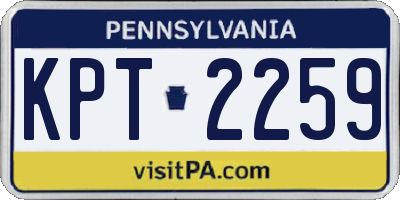 PA license plate KPT2259