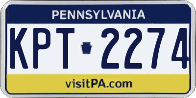 PA license plate KPT2274