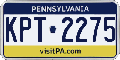 PA license plate KPT2275